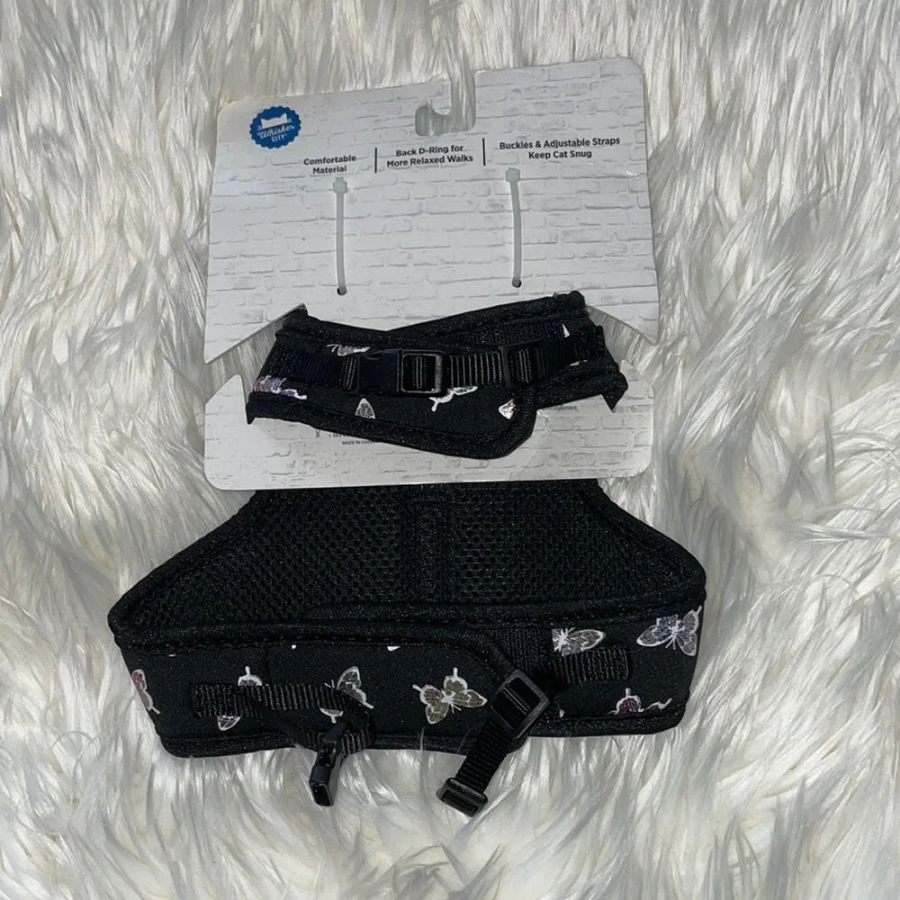 🐈‍⬛🐕‍🦺NWT Adjustable Cat or Small Dog Harness and Leash Set Reflective 🦋 Design